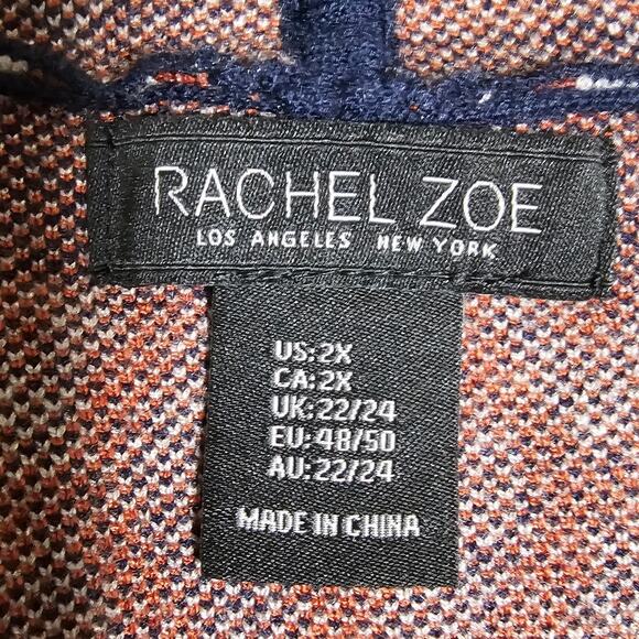 Western Aztec Luxurious Feeling Stretchy Knit Hoodie Cardigan with Belt PTP 24 - Picture 7 of 9